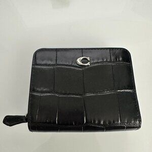 Coach Embossed Croc Leather Billfold Wallet